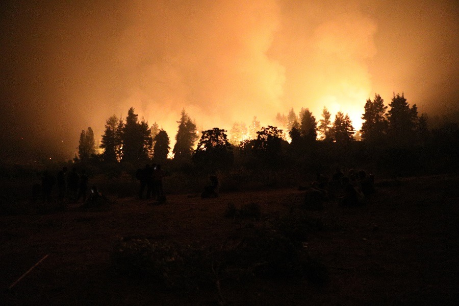 Εύβοια: Μάχη με τις φλόγες για να μη φτάσει η φωτιά στην Ιστιαία