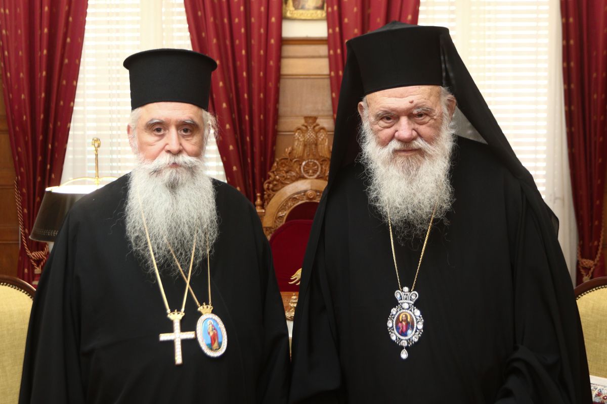 ΣΥΝΑΝΤΗΣΗ ΤΟΥ ΑΡΧΙΕΠΙΣΚΟΠΟΥ ΙΕΡΩΝΥΜΟΥ ΜΕ ΤΟΝ ΑΡΧΙΕΠΙΣΚΟΠΟ ΣΙΝΑ  (ΧΡΗΣΤΟΣ ΜΠΟΝΗΣ//ΑΡΧΙΕΠΙΣΚΟΠΗ ΑΘΗΝΩΝ)